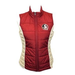 Florida State Seminoles Womens Puffer Vest G-lll Sports Embroidered Zip FSU S